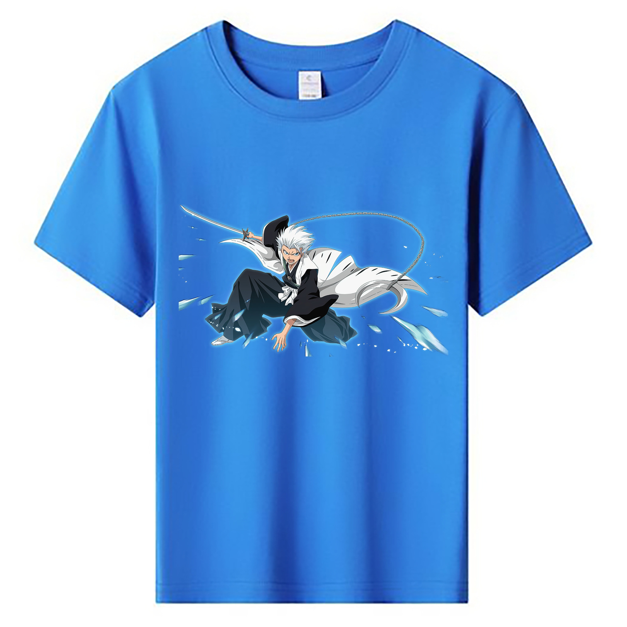 （画像用） ブリーチ 日番谷冬獅郎（ひつがや とうしろう） BLEACH Hitsugaya Toushirou 綿100％キッズTシャツ（フロントプリント）